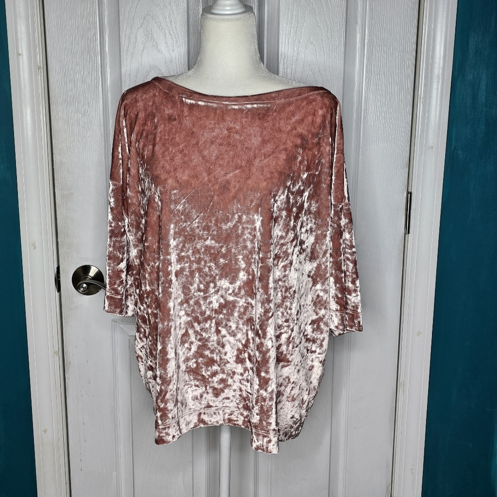 Mona B Pink Blush Velvet Top NWOT